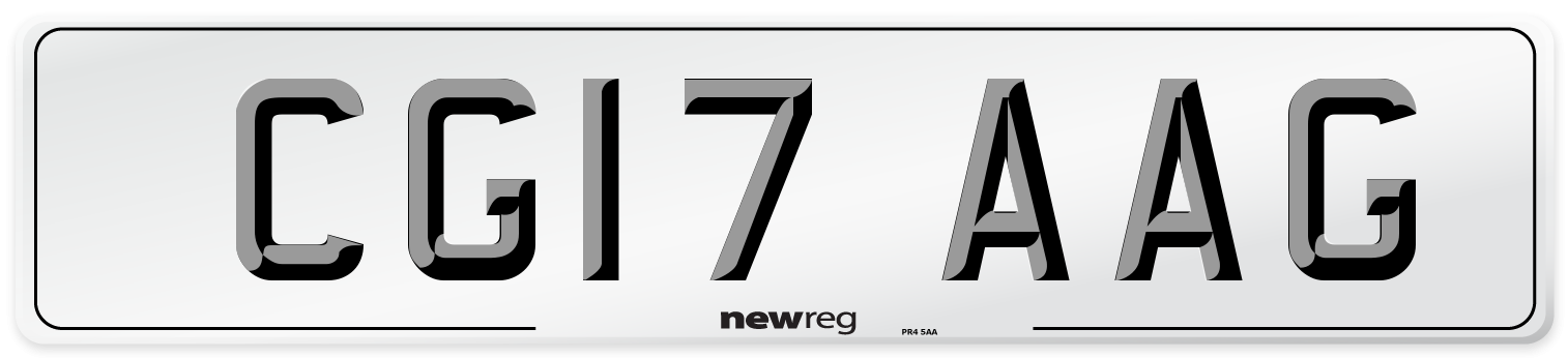 CG17 AAG Number Plate from New Reg